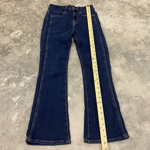 Frame Size 25 Womens Jeans Le Crop Mini Boot Mid Rise Stretch Raw Hem Med Wash - Picture 5 of 9